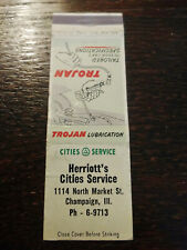 Vintage Matchcover: Trojan Lube, Herriot's Cities Service, Champaign, IL  04 picture