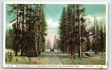 c1918 YELLOWSTONE NATIONAL PARK WY DRIVEWAY WESTERN ENTRANCE POSTCARD P4643 picture