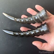 2 Pcs Polished Water Buffalo Horn Tip Solid Smooth Knife Handle Massage Stick picture