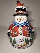 Home Interiors Vintage Frosty The Snowman Large Cookie Jar Rare picture