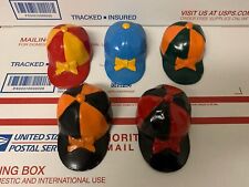 Lot of 5 Vintage Diecast Jockey Helmet Bottle Opener by Scott Products Inc. USA picture
