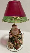 Fitz & Floyd Holiday Solstice Santa Votive Candle Holder Bunnies Christmas RARE picture