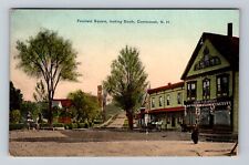 Contoocook NH-New Hampshire, Fountain Square, Advertise, Vintage c1909 Postcard picture