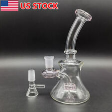 6 inch Smoking Hookah Water Pipes Thick Glass Bong Bubbler Clear Beaker w/ Bowl picture