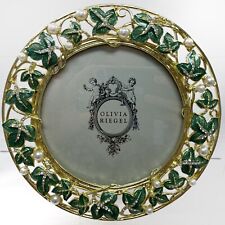 Olivia Riegel Ivy Gold Finish Pewter Round Picture Frame Vine Pattern RT2400 picture