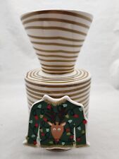 Happy Everything Laura Johnson Gold Stripe Vase & Reindeer Sweater Googly Eyes picture