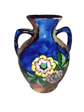 Vintage H&K Tunstali Vase w Two Handles Flowers Multicolor ENGLAND EUC Rare 4.5