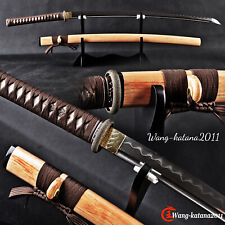 Handmade Clay Tempered Damascus Folded T10 Katana Japanese Samurai Sharp Sword picture