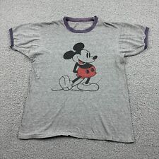 Vintage Walt Disney Shirt Adult Small Gray Mickey Mouse Crew Neck Tee T-Shirt picture