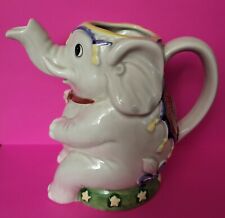 Vintage Mary Ann Baker Elephant pitcher/pot Hand Painted Otagiri Japan PreOwned picture