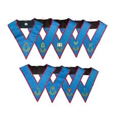 SET 9 BLUE LODGE OFFICERS COLLARS  - ANCIENT AND ACCEPTED SCOTTISH RITE (AASR) picture