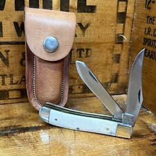 Vintage Solingen Bear Hunter Pocket Knife Stainless Steel 440 Bone with Sheath picture