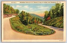 West Virginia, Clarksburg - Horseshoe Curve On U.S. Route 50 - Vintage Postcard picture