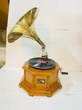 Nautical Phonograph Gramophone Antique Functional Working win-up record player picture