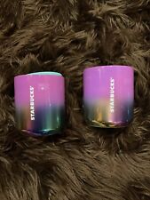 Starbucks Ombre Iridescent Purple Rainbow Tumbler Mug Cup Teal Lid Summer 8oz picture