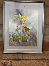 Vintage Collectible Disney Tinkerbell 3D Dufex Silver Foil Hologram Art Poster picture