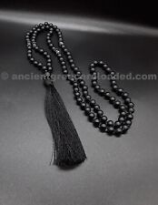The Black Onyx 108 Zen Mala Tassel Necklace, Yoga Wrap Bracelet, Black Onyx picture