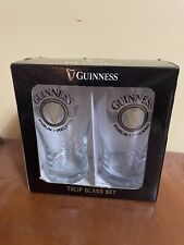 Guinness Tulip Glass Set (2 20/Oz Glasses) NEW in box Dublin Ireland Made in USA picture