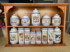 MINT Vintage Lenox Bakers Dozen Porcelain Canister Jar Set of 13 with Rack picture