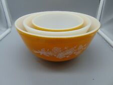 Pyrex Butterfly Gold Nesting Mixing Bowls 401 402 403 picture