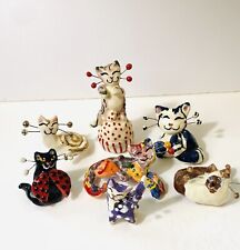 Lot Amy Lacombe Micro And Miniature Kitty Cats Ceramic Custom Estate picture