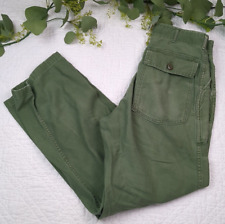 VTG OG-107 Pants Vietnam Army Trousers Green Cargo USA 70's 30 x 31 picture
