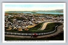 San Francisco CA-California, San Francisco and Bay, Vintage Souvenir Postcard picture