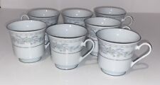 Somerset By Excell Vintage Tea Cups, Lot Of 7-blue/white Flowers,made In China picture