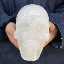6.95LB TOP Natural clear quartz skull Hand Carved Crystal Healing CY2090 picture