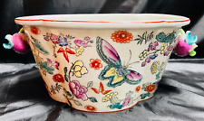 Unique & Rare Chinese Famille Rose Butterfly Planter / Flower Pot / Jardiniere picture