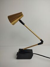 Vtg 70s TENSOR High Intensity Desk Lamp Black & Brass w/Brass Shade 7100 picture