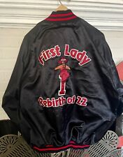 Vintage Delta Sigma Theta Satin Bomber Jacket First Lady Rebirth of 22 Sz L XL picture