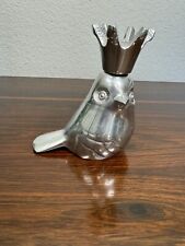 Silver Bird With Crown Candle Holder Candlestick picture