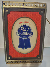 1960’s Pabst Blue Ribbon PBR Beer Rotating Hanging 4 Sided Lighted Motion Sign picture