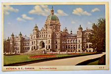 The Parliament Buildings Victoria British Columbia Canada Landscape VTG Postcard picture