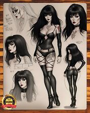 Elvira - Drawing and Painting - Metal Sign 11 x 14 picture