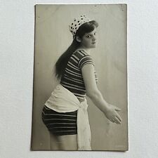 Antique RPPC Real Photograph Postcard Beautiful Woman Bathing Beauty Swimsuit picture