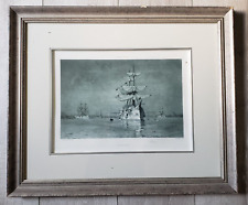 Framed Rare Vintage Navy ship print PEACE by WALTER LOFTHOUSE DEAN picture