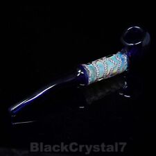 8 inch Handmade Thick Blue Atomic Sherlock Tobacco Smoking Bowl Glass Pipes picture