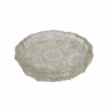 Vintage Crystal Clear  Cut Glass 7.5 Inches Round Shape Table Ash Tray picture