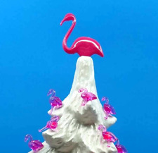 Dk Pink Flamingo Topper & 25 Lights for Ceramic Christmas Tree Bulbs Star *NEW* picture