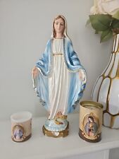 BLESSED VIRGIN MOTHER MARY STATUE  12” Columbia Statuary 1969 ITALY CHALKWARE picture