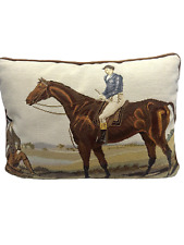 Vintage Maitland-Smith Petit Needlepoint Pillow Equestrian Jockey on Racehorse picture