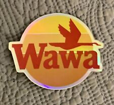 WAWA Classic 80’s Era Logo VINYL HOLOGRAPHIC DECAL/STICKER 3x3” HIGH QUALITY picture