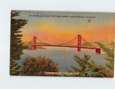 Postcard Golden gate Bridge from Marin County to San Francisco California USA picture