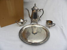 Vint Leonard Silverplate 4-Pc. Coffee or Tea Set w/Box Pot Creamer Sugar Tray picture