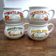 Vintage Dat'l Do It Soup Recipe Mugs Retro 70's Kitchen MCM Complete Set of 4 picture