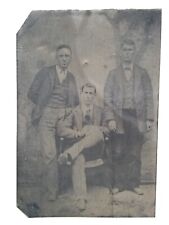 VERY COOL 1800s TINTYPE PHOTO 3 Men The Law Or Outlaws Old Antique  picture