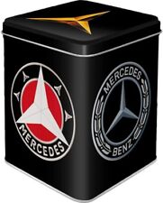 Nostalgic-Art - Small Metal Tea Sugar Storage Box Tin Jar - Mercedes Benz Logos picture