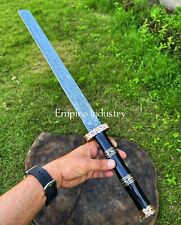 32 Inch Handmade Damascus Steel Sword Battle Ready With Sheath Viking Sword picture
